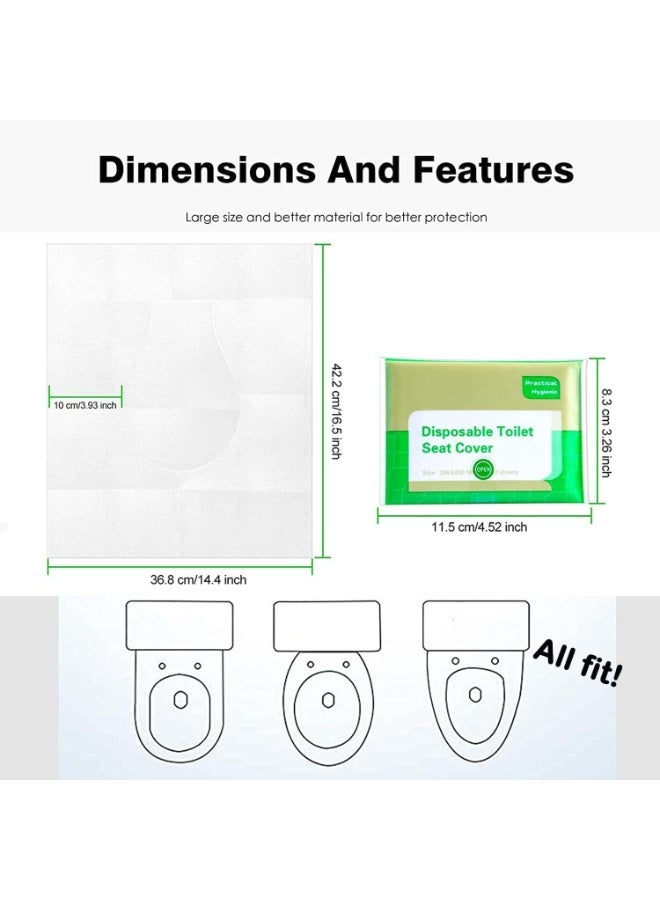 Anmi 100 Pcs Flushable Paper Toilet Seat Covers for Adults and Kids, Disposable Travel Essential Accessories for Airplane, Road Trips, Camping - Image 2